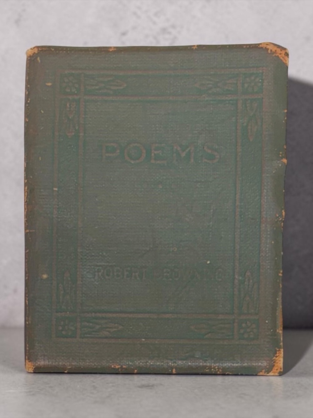 Vintage Green 'Poems' Robert Browning Little Leather Library Book from the 1920s